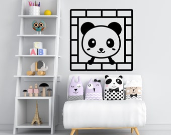 Panda Wall Decal Panda Wall Art Panda Wall Decor Panda Vinile Adesivo Panda Decal Nursery Amazing Animal Kids Decal Panda Wall Sticker PN0036