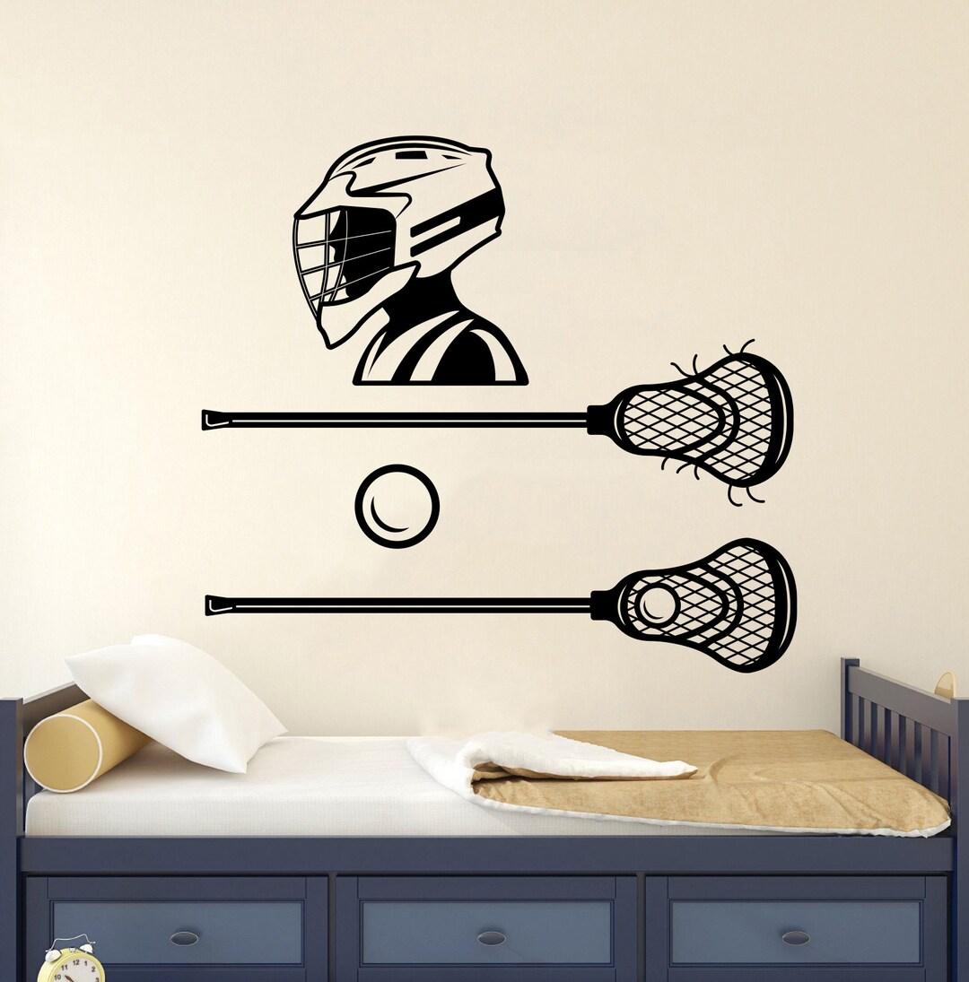 Lacrosse Wall Decal Lacrosse Wall Sticker Sport Wall Art Etsy UK