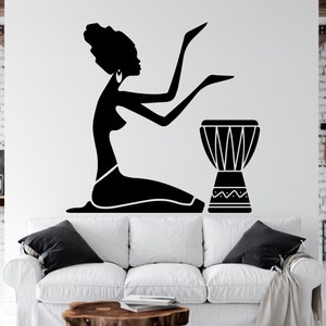Schöne Afrikanerin Wandtattoo Afrikanische Mädchen Wandaufkleber Zitat Schönheitssalon Wandkunst Afrikanische Frauen Wandaufkleber Afrika Karte AFR0019