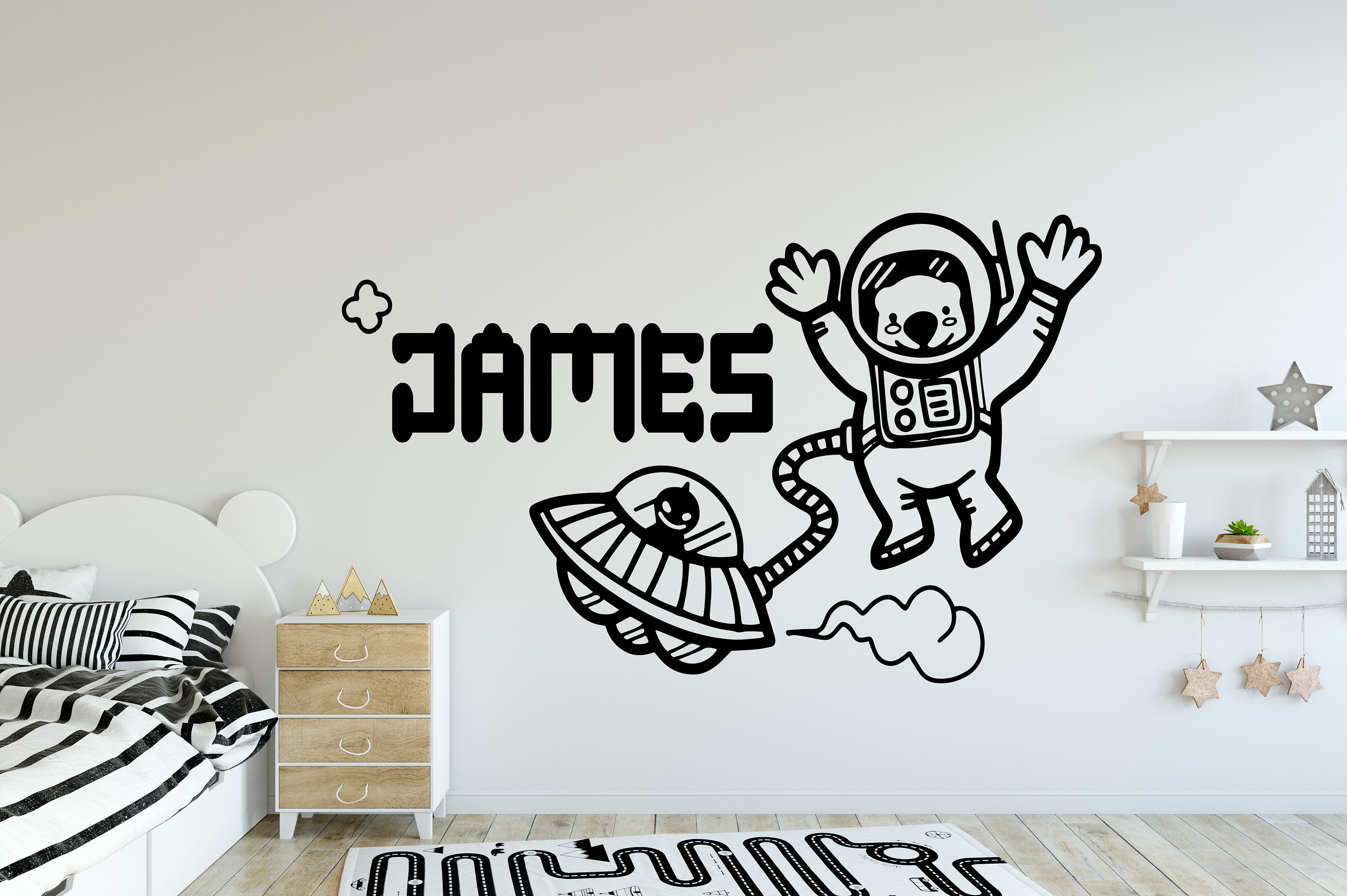 Personalized Wall Decals, Space Wall Decals, Name Decals, Boys Room ...