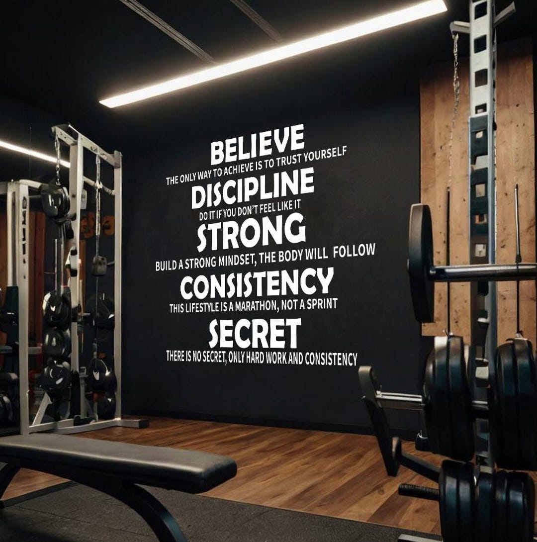 Gym Wall Sticker – No Pain No Gain – Motivational Fitness Wall Decal ...