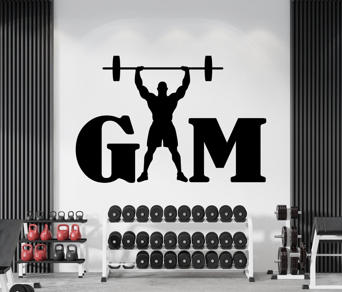 Gym Wall Decal Gym Wall Decor Sport Motivation Workout Wall Etsy