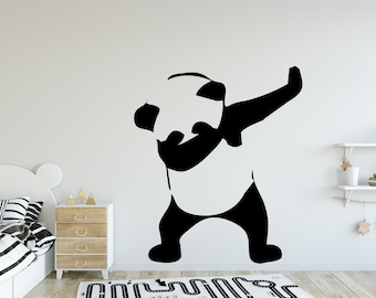 Panda Muro Decalo Panda Parete Art Panda Parete Decorazione Panda Vinile Adesivo Panda Bambino Incredibile Animale Bambini Decal Panda Parete Adesivo PN0010