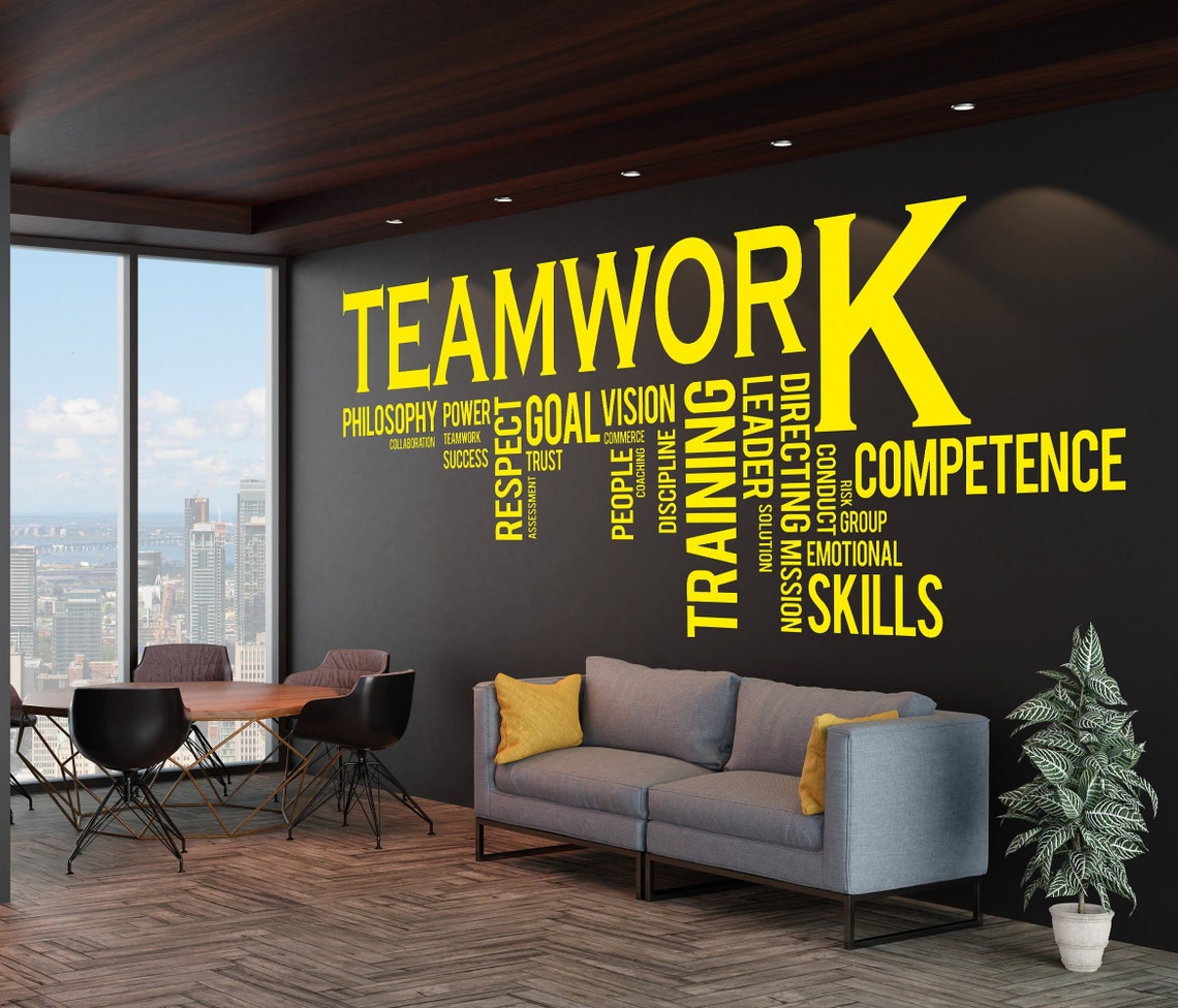 Office Wall Decalteamwork Decal Office Wall Artoffice Etsy
