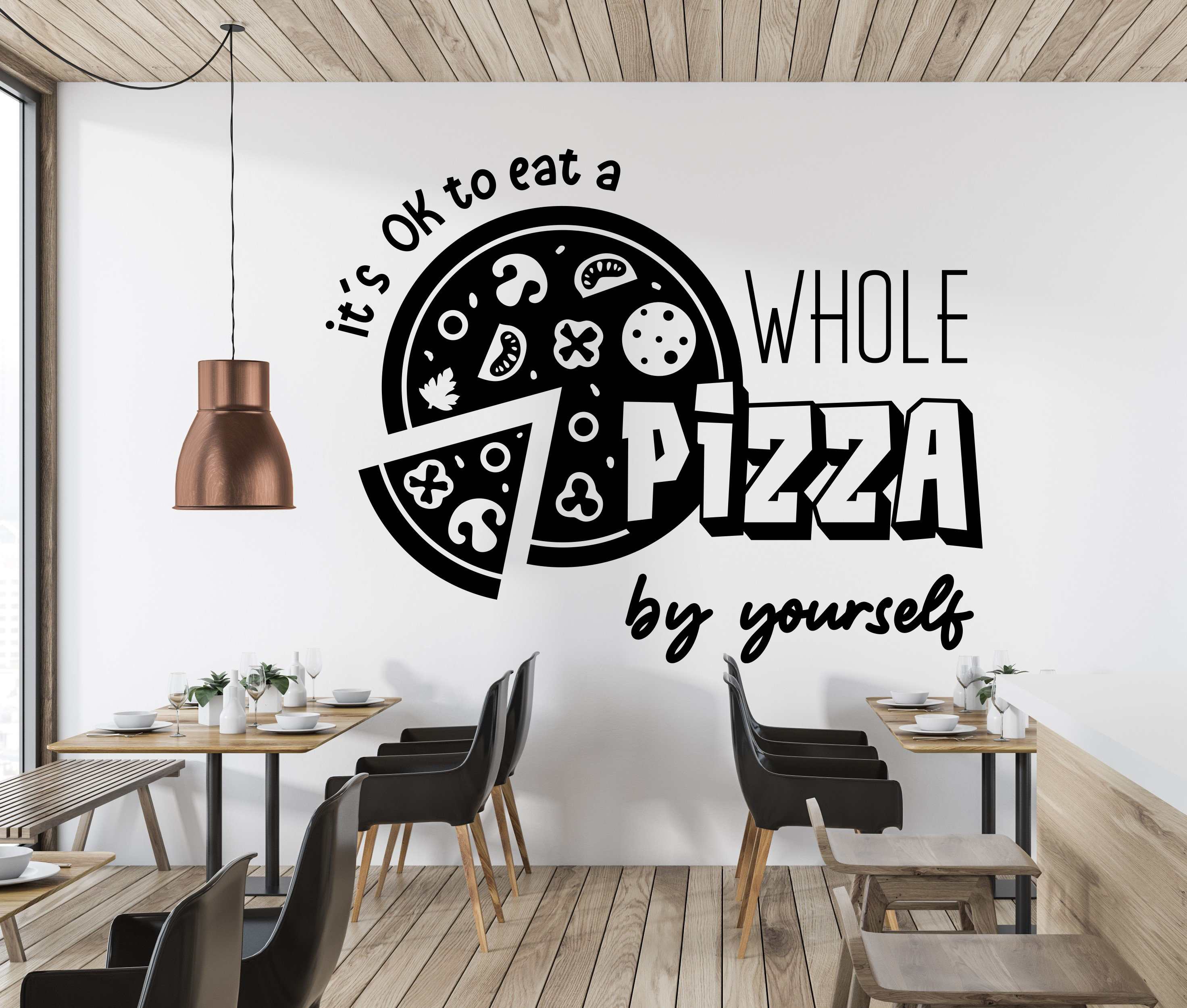 Pizza Wall Decal Pizzeria Wall Sticker Pizza Wall Sticker Food Etsy