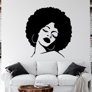 Schöne Afrikanerin Wandtattoo Afrikanische Mädchen Wandaufkleber Zitat Schönheitssalon Wandkunst Afrikanische Frauen Wandaufkleber Afrika Karte AFR0004