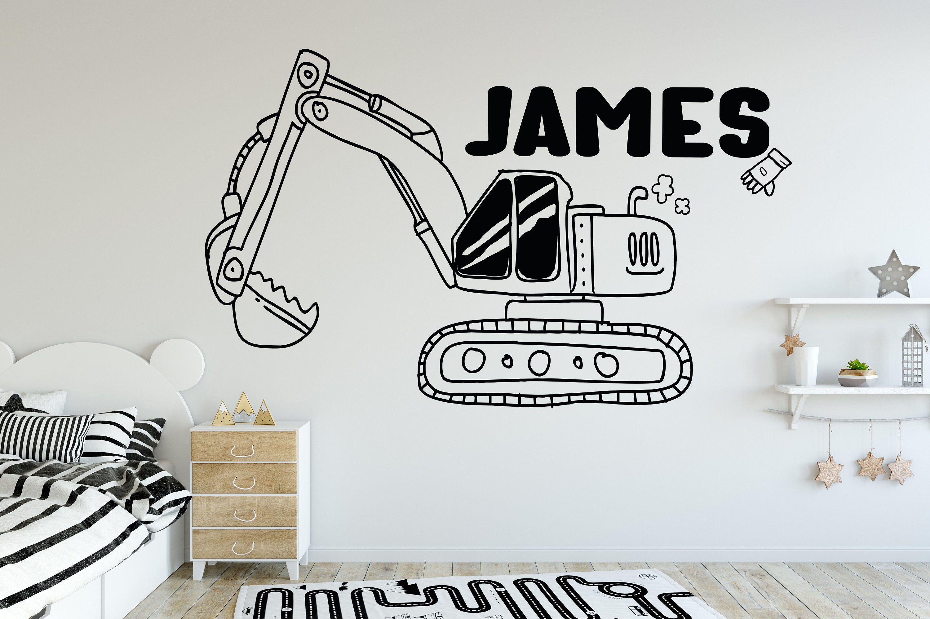 Construction Set Vinyl Wall Decals Kids Wall Sticker Wall Etsy UK