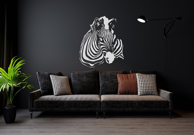 Zebra Wall Decal Animal Wall Sticker Wild Animal Decal Zebra Wall ...
