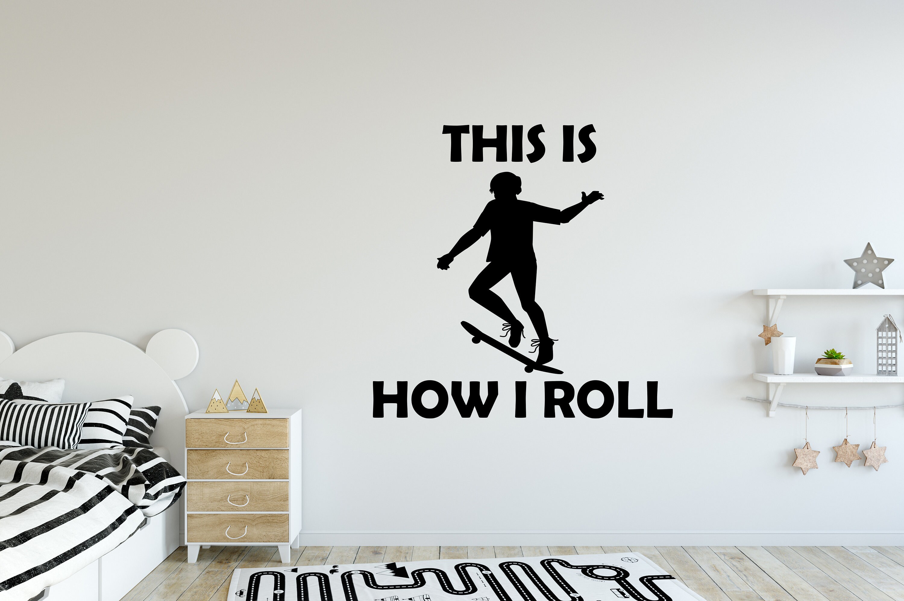 Skateboard Wall Decal Skate Decal Sport Decal Skateboard Wall Art