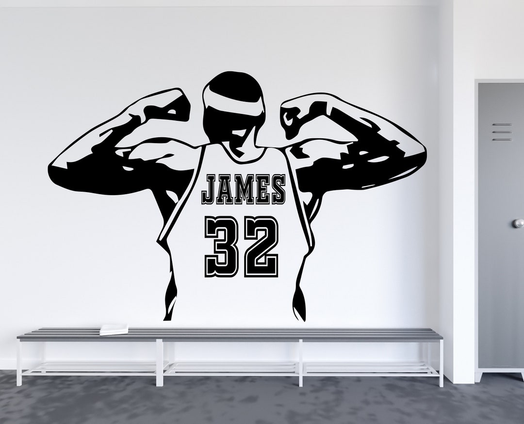 Personalized Basketball Wall Decal Basketball Sticker Basket Etsy