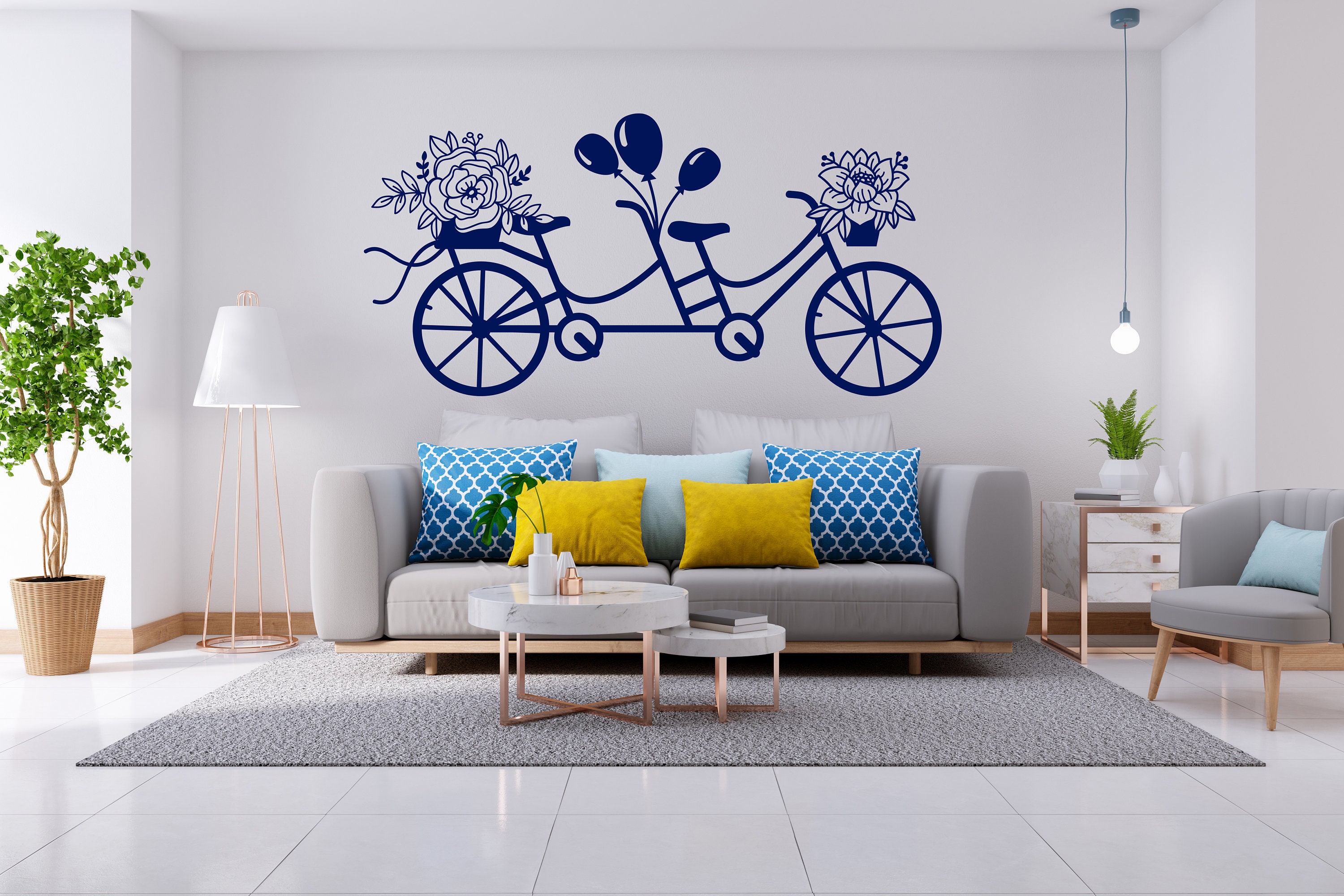 Bike Wall Decal Bicycle Wall Sticker Bike Wall Art Vinyl Etsy