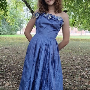 Vintage 1950s Blaues Betty Levi&#39;s Kleid