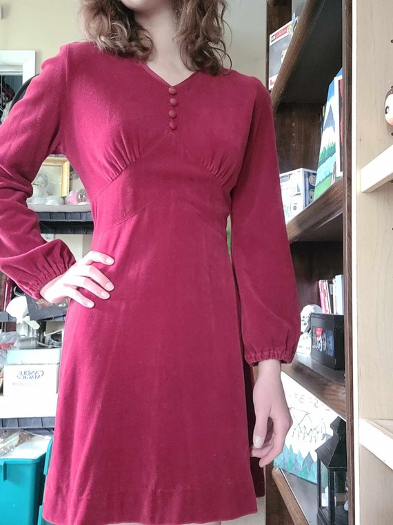 Vintage Act 1 Red Velvet Dress - image 1