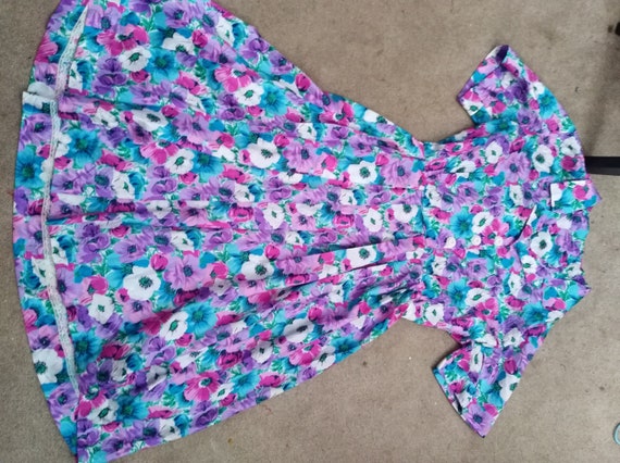 Vintage 1980s Does 1950s Floral Shirt Dress - image 9