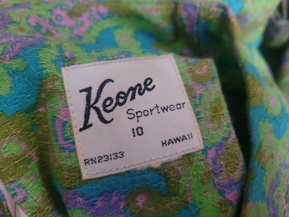 Vintage 1960s Psychedelic Keone Sportwear Hawaii … - image 8