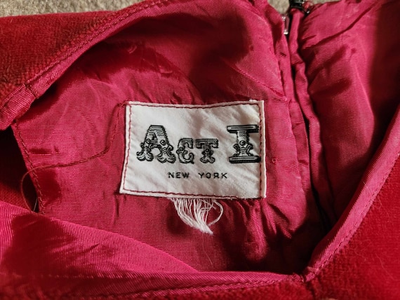 Vintage Act 1 Red Velvet Dress - image 10