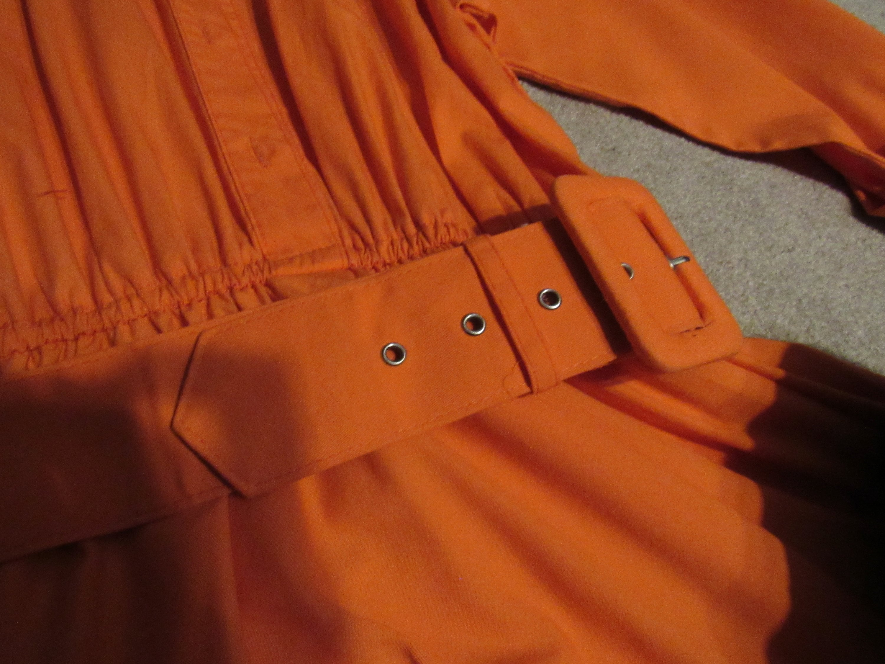 Vintage 1980s Does 1950s Bright Orange Shirt Dress Etsy