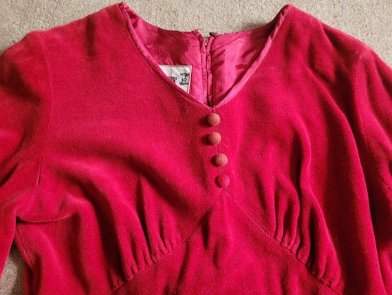 Vintage Act 1 Red Velvet Dress - image 2