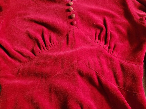 Vintage Act 1 Red Velvet Dress - image 3
