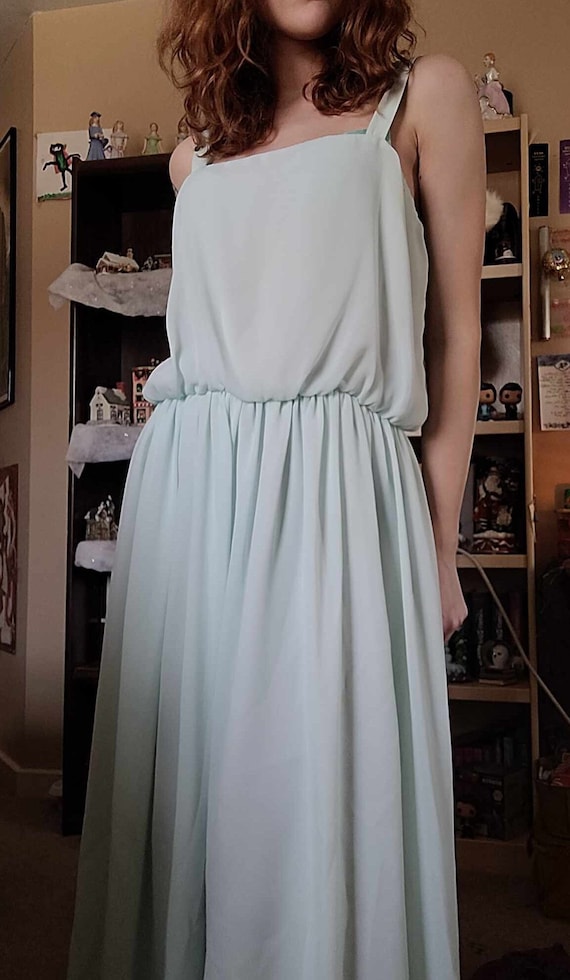 Vintage Teal Size 14 Elastic-Waist Nightgown