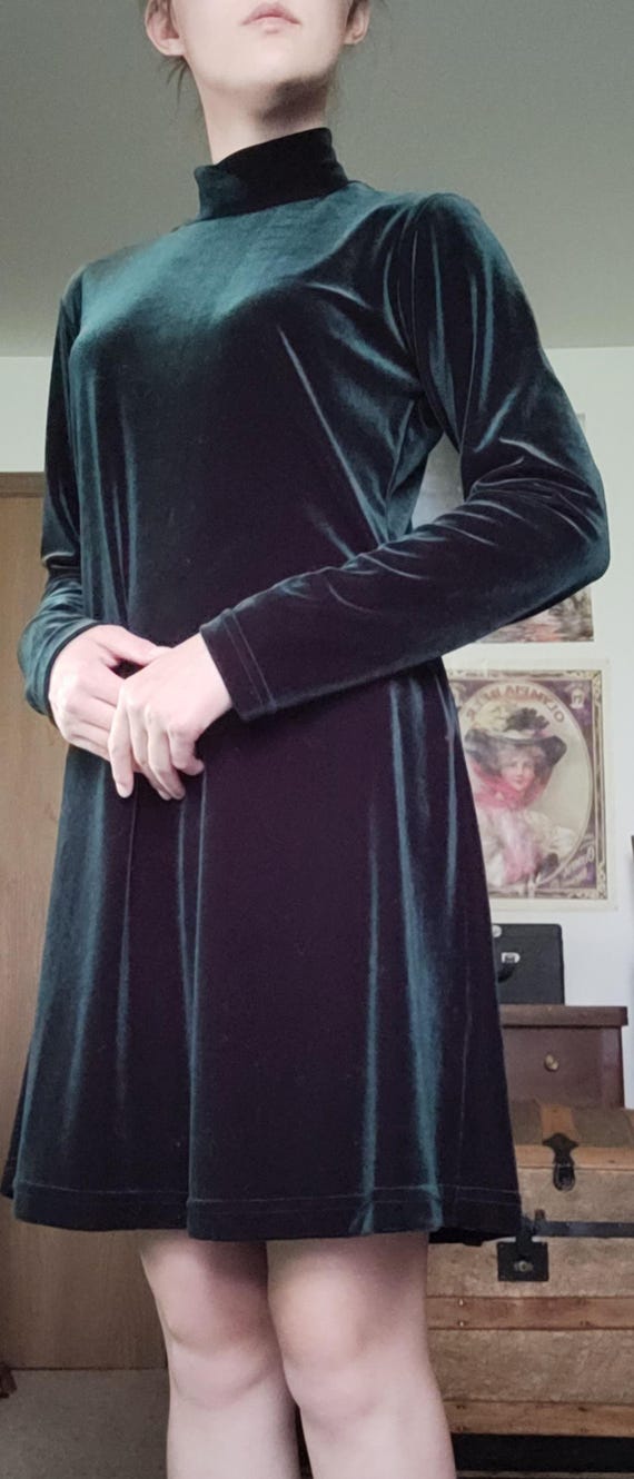 Vintage Dressing Clio Green Velvet Dress
