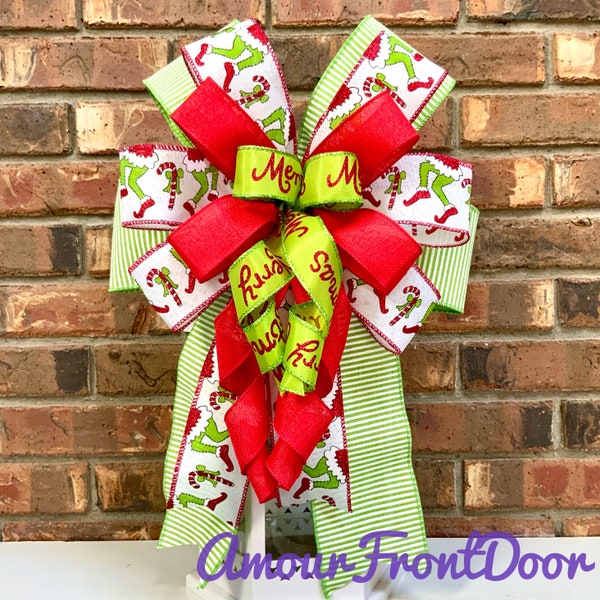 Grinch Lantern Bow Etsy