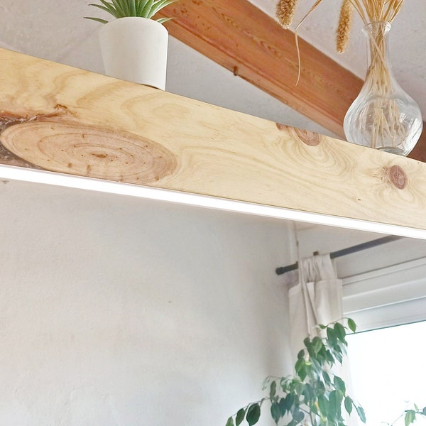 Recycled natural wood chandelier light, Nordic minimalist design LED suspension, central island kitchen light, bohemian fleet wood chandelier