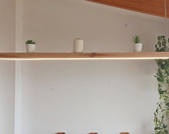 Minimalistischer Hängeleuchter aus Naturholz, Holz und LED-Kerzenständer, Kronleuchter im nordischen Stil, moderne Hängelampe, Bohemian-Kronleuchter