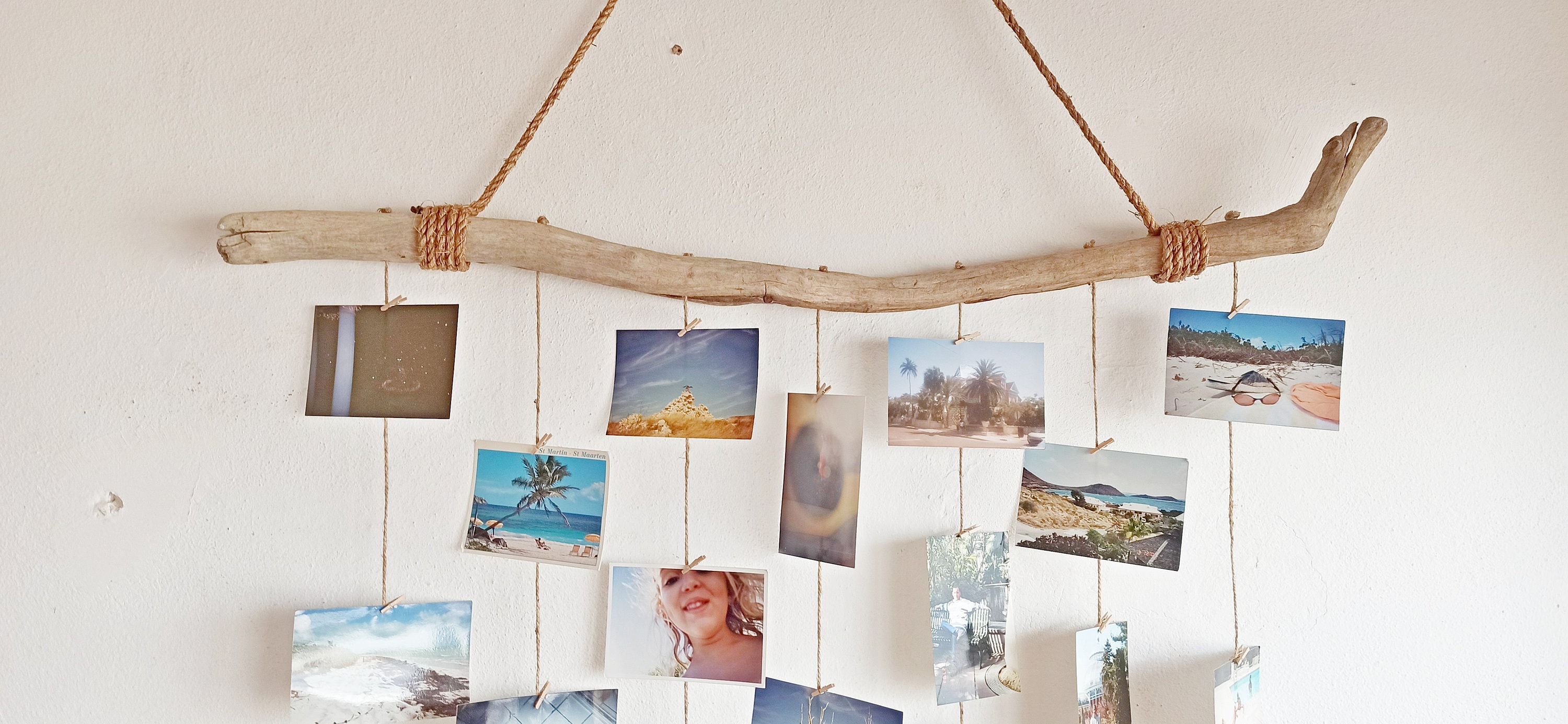 Uping Cadre Photo Pele Mele Porte Mural Support avec Photo Pince et 4 Lettres en Bois- Family Friend Love Baby