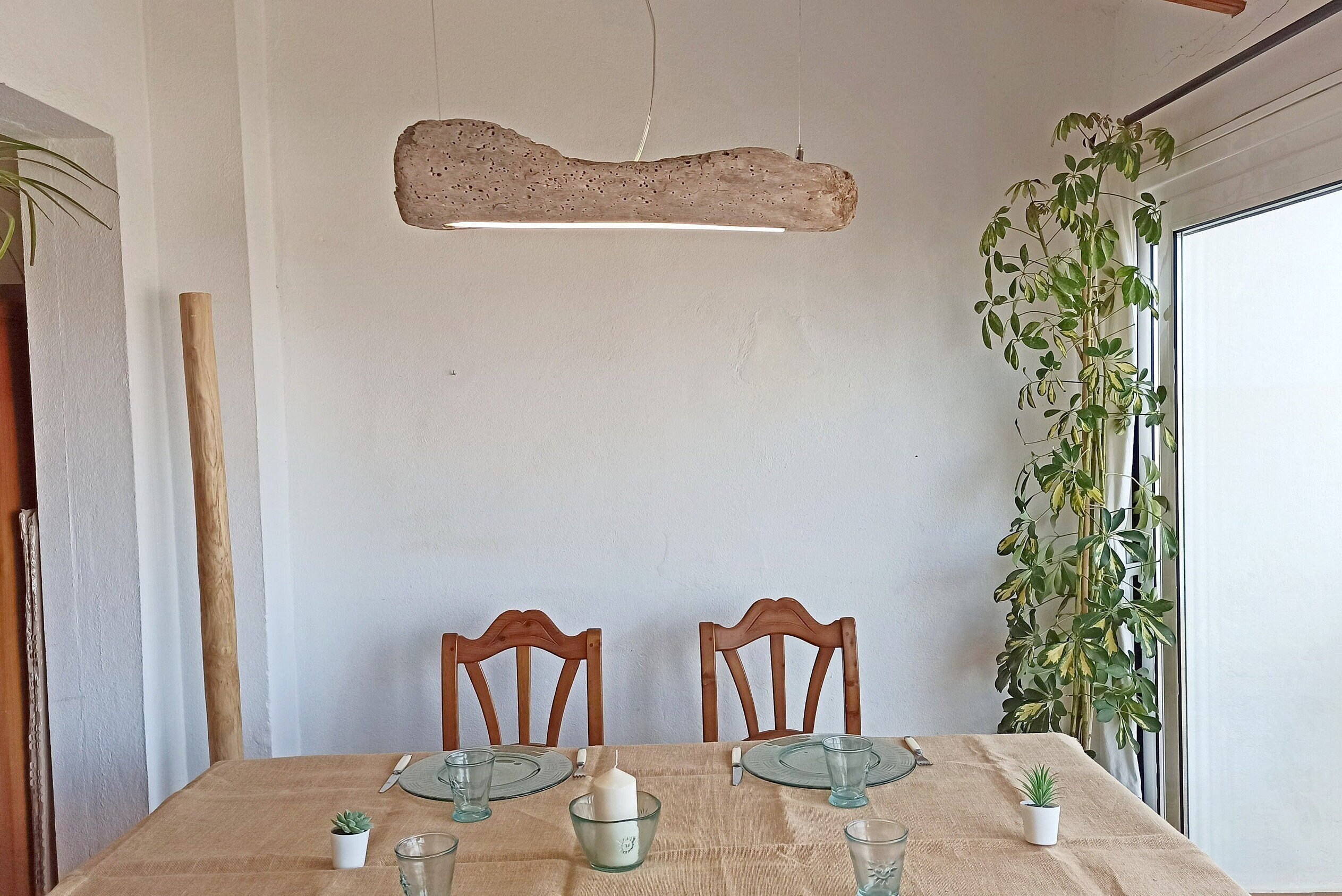 Lustre Chandelier Suspension Luminaire Bois Flotte et Led, Treibholz Deckenlampe Hängeleuchte, Drift