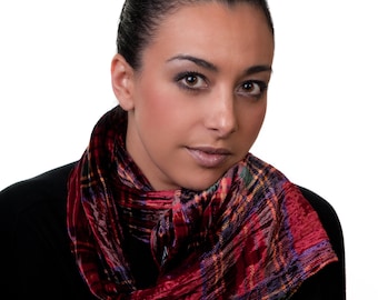 Twisted Tartan Silk Velvet scarf