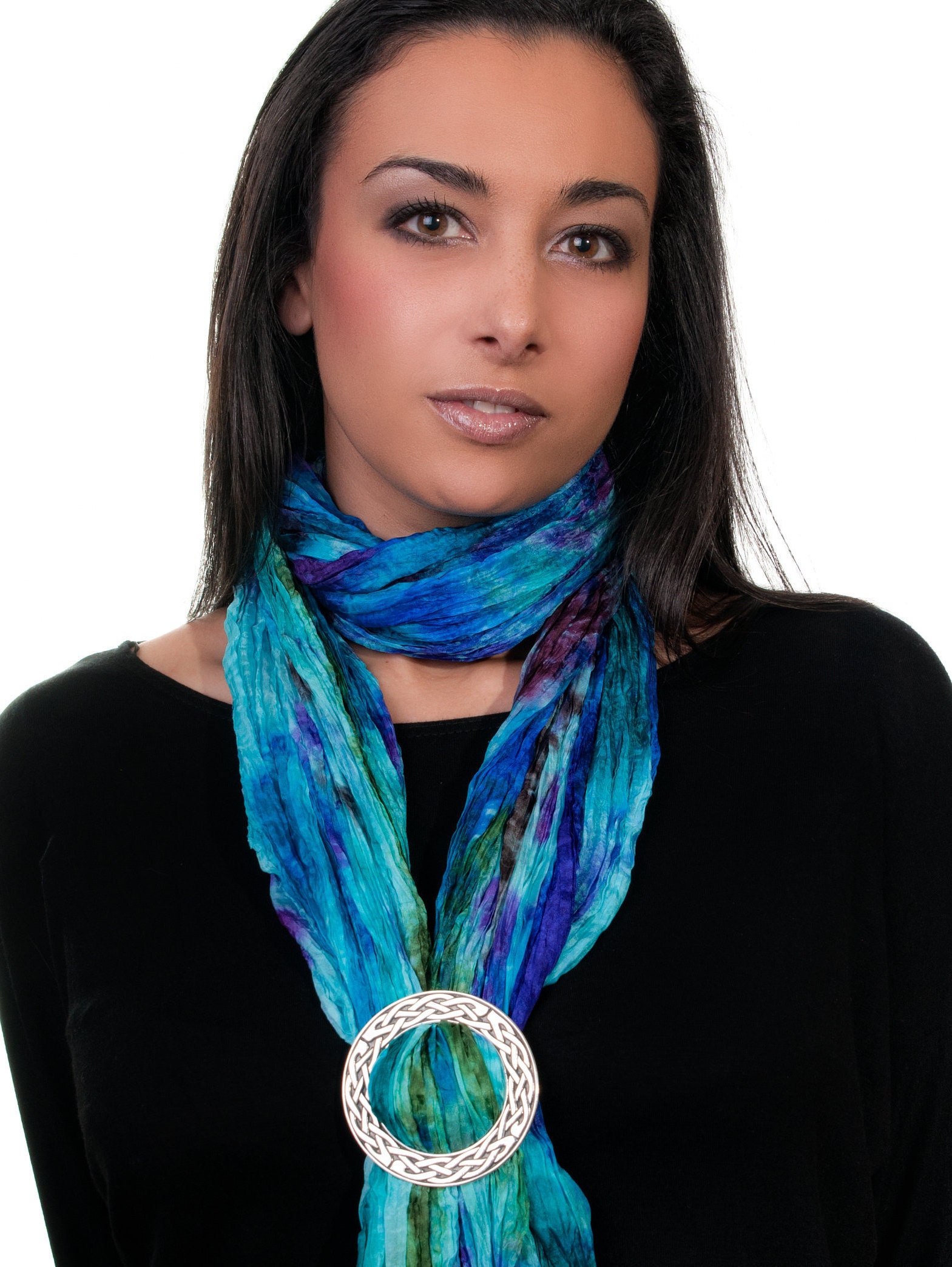 Pewter Scarf Ring S M Celtic Knot Design Etsy