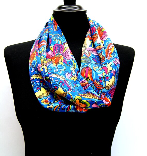 Liberty Belgravia Silk Satin Scarf. Designed and Made in Scotland
