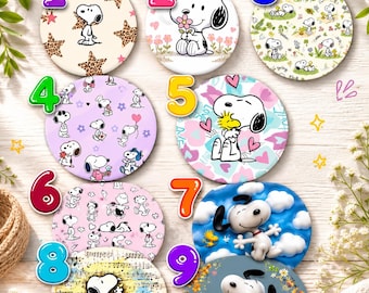 Variety of Snoopy cute dog car coaster; cute snoopy car decor| Soft Absorbent Reader Car Accessories (Set of 2)