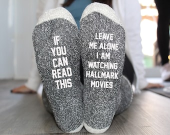 If You Can Read This-Leave Me Alone-watching Christmas movies-Unisex Wool Blend Socks