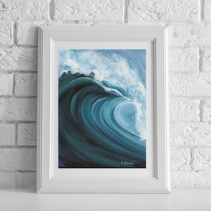 Ocean Art, Surf Print, Wave Poster, Surf Inspired Art, 'Breaking Wave', Unframed Print, Sea Art, Wave Print, Wave Art, Surfing, Ocean, Wave