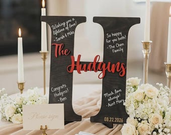 Guest Signing Board Wooden Letter Guestbook Wedding Guest Book Alternative