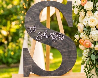 Wedding Guest Book Alternative Wooden Letter Guestbook Personalized Surname Reception Decor Christmas