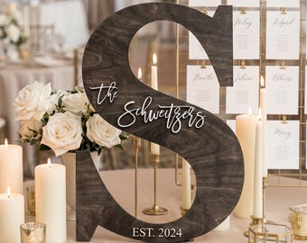 Wedding Guest Book Alternative Wooden Letter Guestbook Personalized Surname Sign In Board