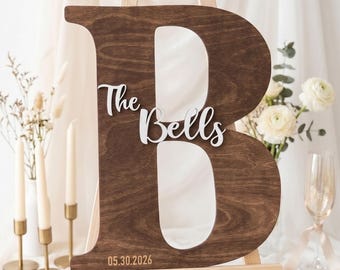 Wedding Guest Book Alternative Wooden Letter Guestbook Personalized Surname Reception Decor Sign In Board