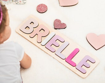 Personalized Wooden Name Puzzle Busy Board Montessori Toys Nursery Decor Baby Shower Baby Toy Custom Name Wooden Toy  Kids