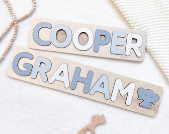 Personalized Name Puzzle | New Baby Gift | Wooden Toys | Baby Shower | Christmas Gifts for Kids | Wood Toddler | First Birthday Gift