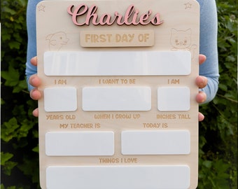 Back to School Sign First Day of School Board Back to School Photo Prop Custom School Board School Board Sign 1st Day of Preschool