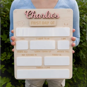 Back to School Sign First Day of School Board Back to School Photo Prop Custom School Board School Board Sign 1st Day of Preschool