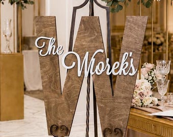 Wedding Guest Book Alternative Wooden Letter Guestbook Personalized Surname Reception Decor Family Name Sign