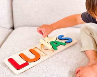 Easter  gift 1st Birthday Gift Baby name puzzle Personalized baby gifts Wood name puzzle Wooden toys Easter stocking filler Baby gift