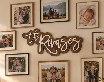 Last Name Sign Personalized Layered Wood Family Name Sign Established Date Custom Surname Wall Decor