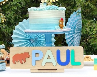 Personalized Wooden Name Puzzle 1st Baby Girl Boy Gift Birthday Toy for Toddler Kids  Wooden Toys Baptism Gift