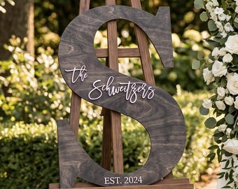 Wedding Guest Book Alternative Wooden Letter Guestbook Personalized Surname Reception Decor Wedding Keepsake
