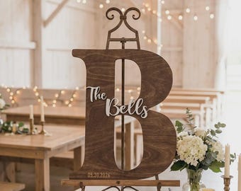Wedding Welcome Sign Wooden Backdrop Reception Ceremony Entrance Couple Name Rustic Decor